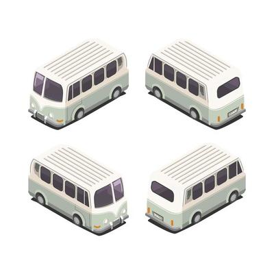 retro isometric van vector illustration design
