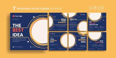 social media template set bundle vector design