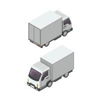 diseño de ilustración de vector isométrico de camión de carga