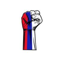 fist with color of rusia flag vector illustration design