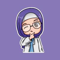 Cute Women Wearing Hijab vector