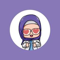 Cute Women Wearing Hijab vector