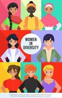 poder de la mujer en la diversidad vector