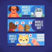 Cute Pets Againts Rabies Banner vector