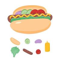 ingredients for a hot dog fast food recipe