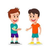 Two boys who were enjoying their conversation vector