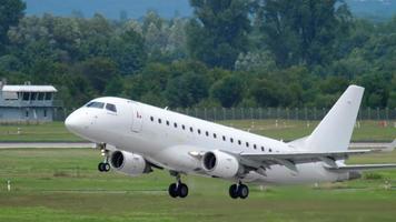 DUSSELDORF, GERMANY JULY 23, 2017 - Eastern Airways Embraer 170 G CIXW take off and climb. Dusseldorf airport video