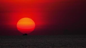 Timelapse of sunset over ocean landscape, Karon beach, Phuket, Thailand video