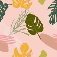 Tropical seamless pattern with leaves of monstera. Abstract modern pattern vector