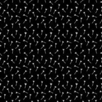 Minimal black and white flower pattern. Simple art vector