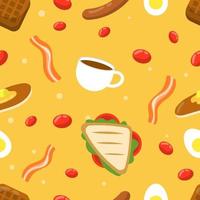 Seamless Western Breakfast Pattern vector