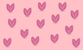 3D pink leaf icon vector background pattern, Nature theme best for your property decoration images