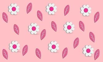 White flower and leaf pattern best for four background and backdrop, nature theme. vector