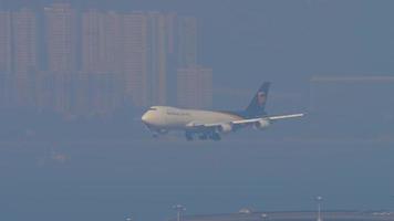 HONG KONG NOVEMBER 10, 2019 - UPS Worlwide service Boeing 747 approaching before landing on internation airport Chek Lap Kok, Hong Kong. video