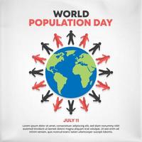 World population day background with poster style vector
