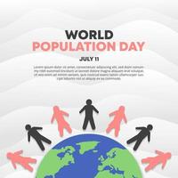 World population day background with cutting paper style decoration vector