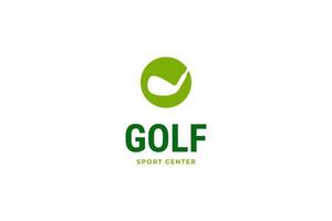diseño de ilustración de icono de vector de logotipo de bate de golf plano