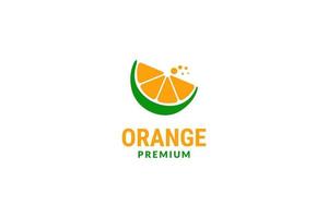 Flat orange fruit logo design illustration idea vector