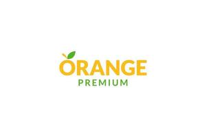 Flat orange fruit logo design illustration idea vector