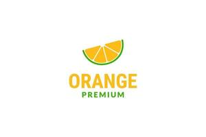 Flat orange fruit logo design illustration idea vector