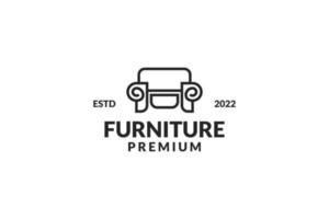 Flat sofa logo design vector template