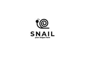 Black circle snail logo design inspiration vector