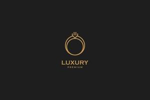 Flat ring jewelry logo vector icon design template. Elegant, beauty, royal