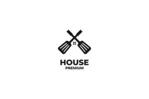 Spatula with house logo icon design template flat vector