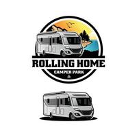 RV, motorhome camper car illustration logo vector