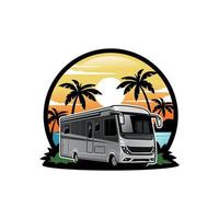 vector de logotipo de ilustración de autocaravana y autocaravana