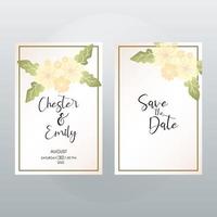 floral green leaves vector invitation wedding card with pastel colour