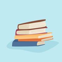 stack of books in hand drawn style vector