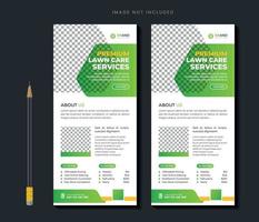 Lawn care rack card or dl flyer design template lawn mower roll up banner template vector