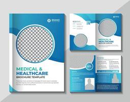 Medical or healthcare bifold brochure template vector