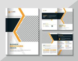 Corporate business bifold brochure design template vector