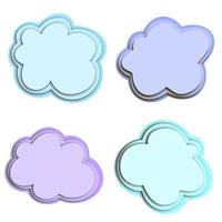 WeSet of clouds drawn in style Paper cut. Vector illustration of paper clouds.