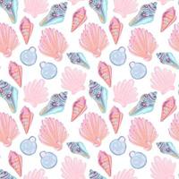 Seamless pattern with seashells. Summer background. vector