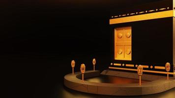 3d render kaaba with black background photo