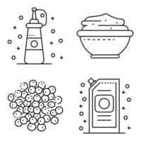 Mustard icons set, outline style vector