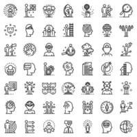 Life skills icons set, outline style vector