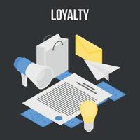 Loyalty concept banner, isometric style vector