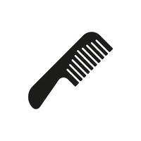 icono de silueta de peine de pelo. cepillo de pelo de plástico para peinar el pictograma negro. equipo para el cuidado del cabello en el icono de salón o barbería. ilustración vectorial aislada. vector