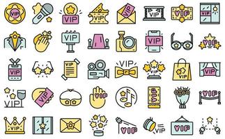 Vip event icons set vector flat