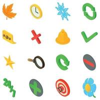 Spring time icons set, isometric style vector