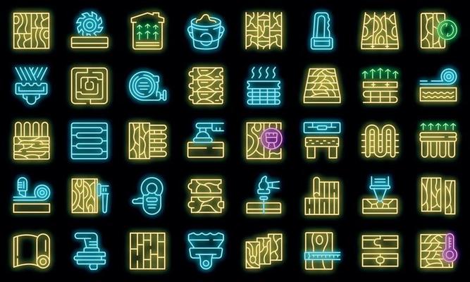 Paella icons set outline vector. Dish cook vector neon