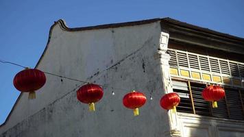 Red lantern hanging at the old heritage video