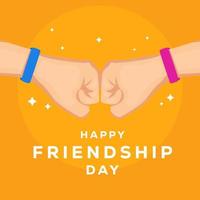 flat friendship day illustration with friendship fist hand vector