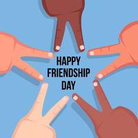 friendship day illustration with fingers make star shape vector