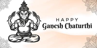 happy Ganesh chaturthi festival background banner vector