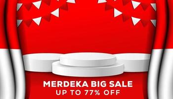 mostrar productos para la oferta especial de venta de merdeka para el día de la independencia de indonesia vector